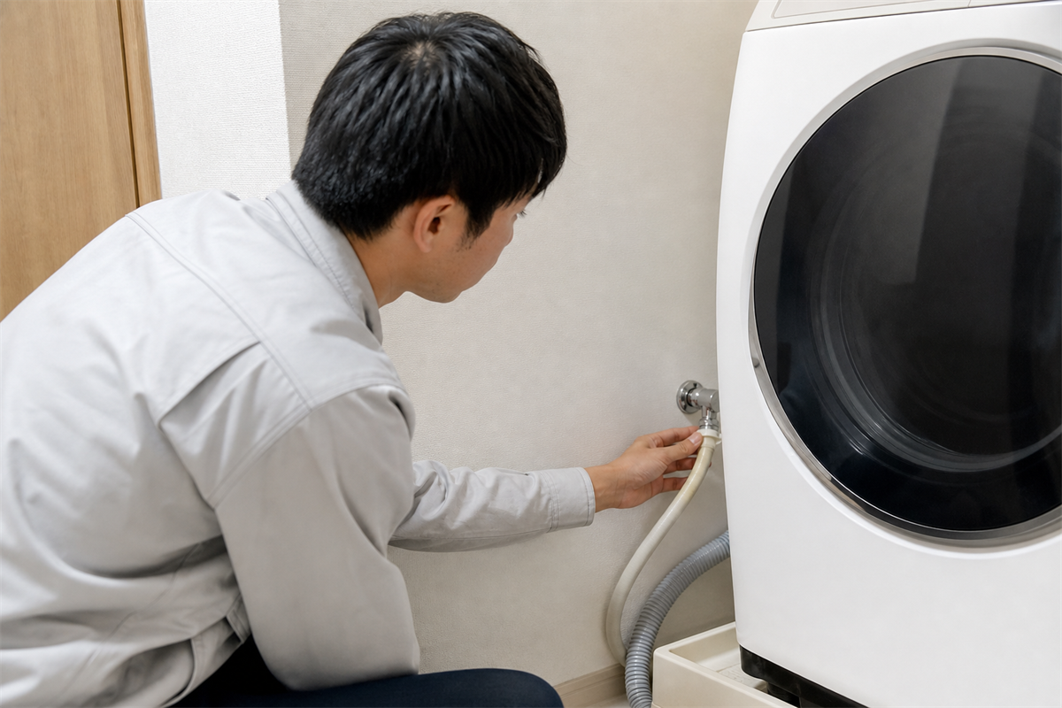 給排水と電源の取り外し