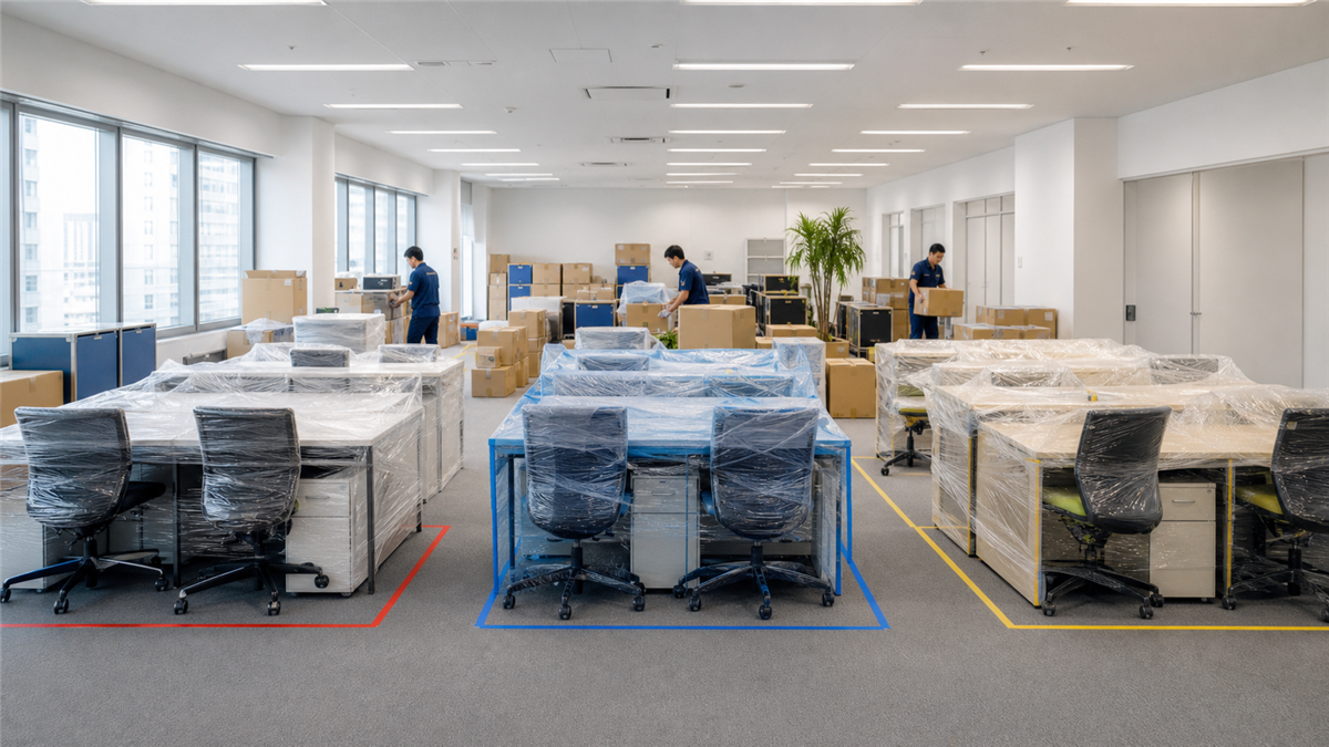 事務所移転時のデスク整理で確認する移転先で使う机と手放す机を分ける