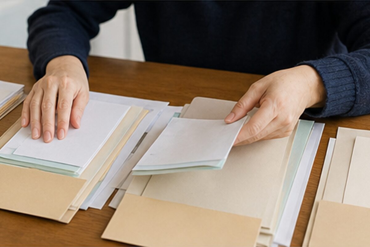 財産・契約・身分関係の書類を分ける