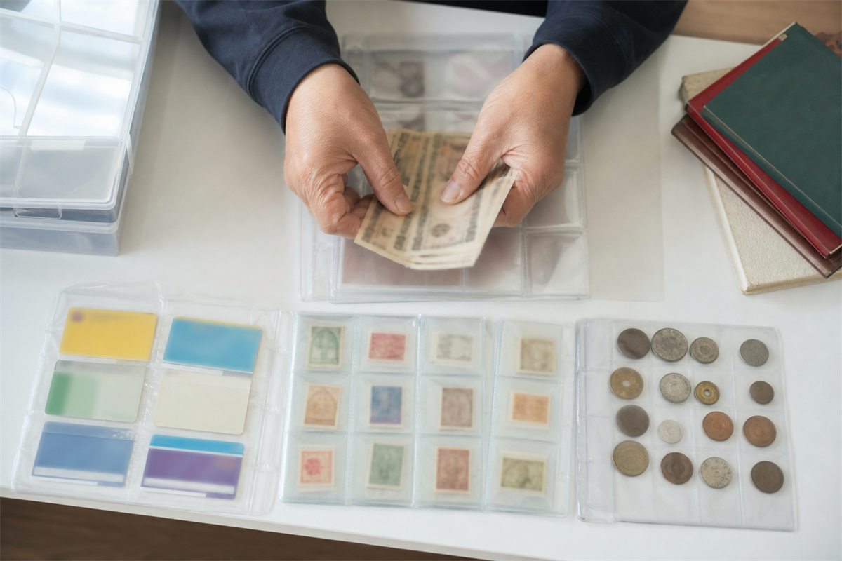 現金・商品券・印紙・外国通貨を分けて数える