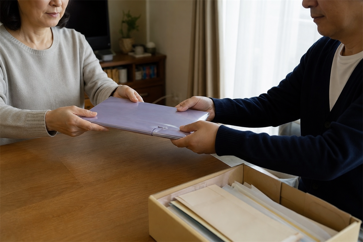 相続担当者へ手渡しする